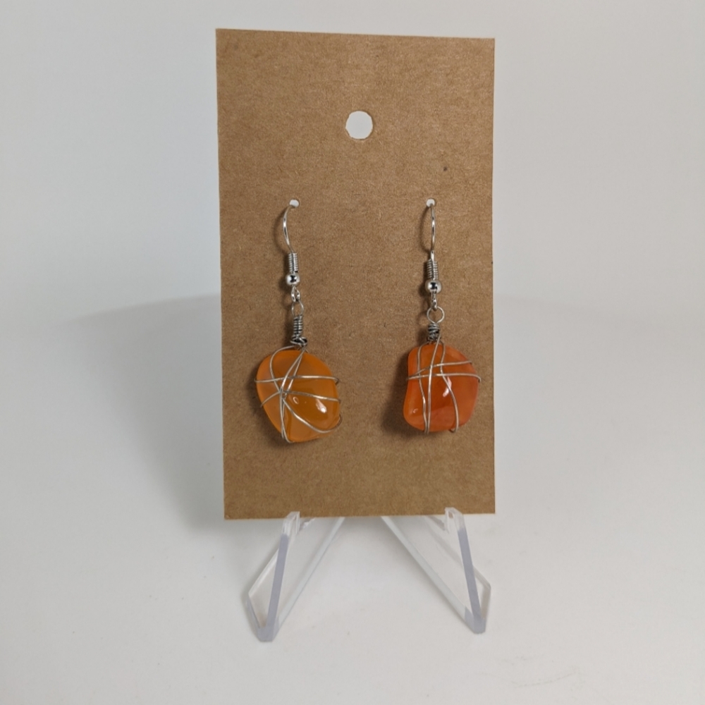 Carnelian Earrings, gemstone jewelry, empowerment stone, gift idea